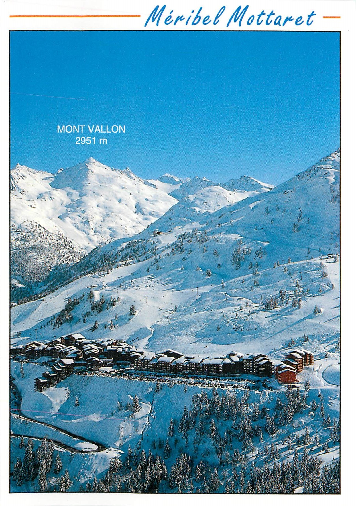 CPM Meribel Mottaret Savoie Vue panoramique sur la Station et les Pistes en fond le Mont Vallon 