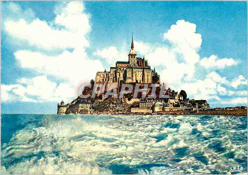 CPM Le Mont Saint Michel Cote sud a maree haute 