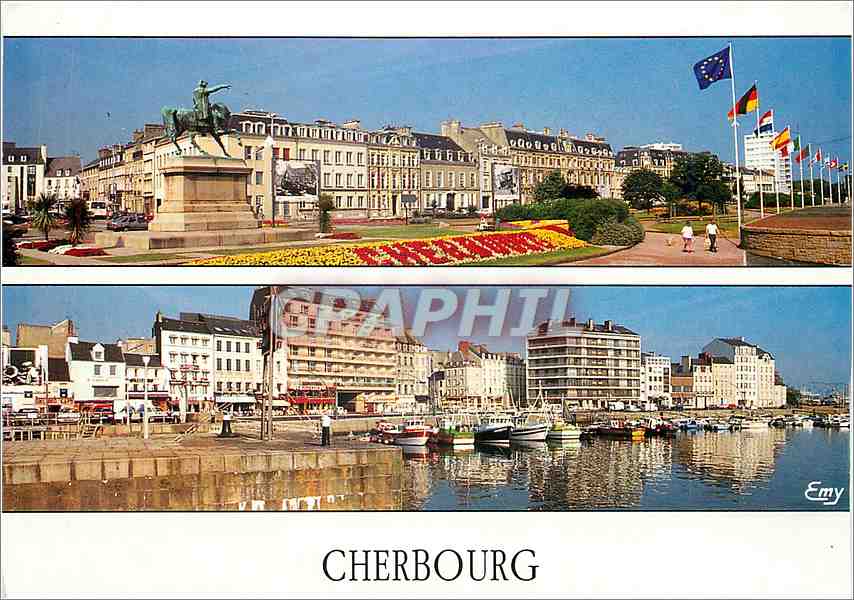 Cherbourg — Place Napoléon et quai de Caligny — Éditions Leconte