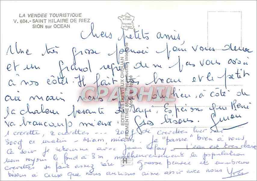 CPM Le Trou du Diable Corniche Vendeenne Sion sur l'Ocean  — Back
