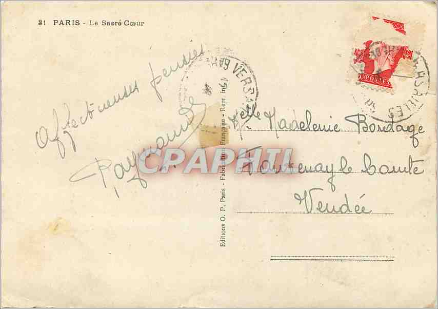 Le Sacré-Cœur — Paris — Éditions O. P. Paris — Rückseite