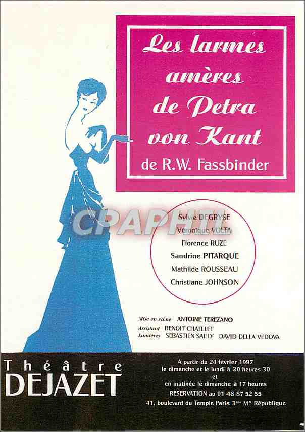 CPM Theatre Dejazet Boulevard du Temple Paris  Les larmes ameres de Petra Von Kant Fassbinder