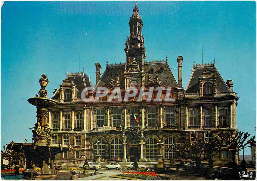 CPM Limoges Haute Vienne L'Hotel de Ville Des deux cotes de l'Horloge 