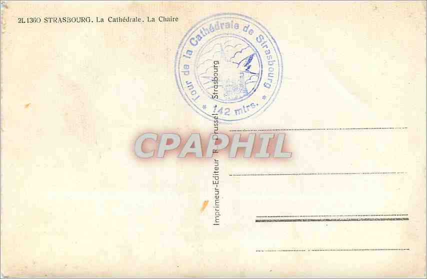 CPM Strasbourg La Cathedrale La Chaire  — Rückseite