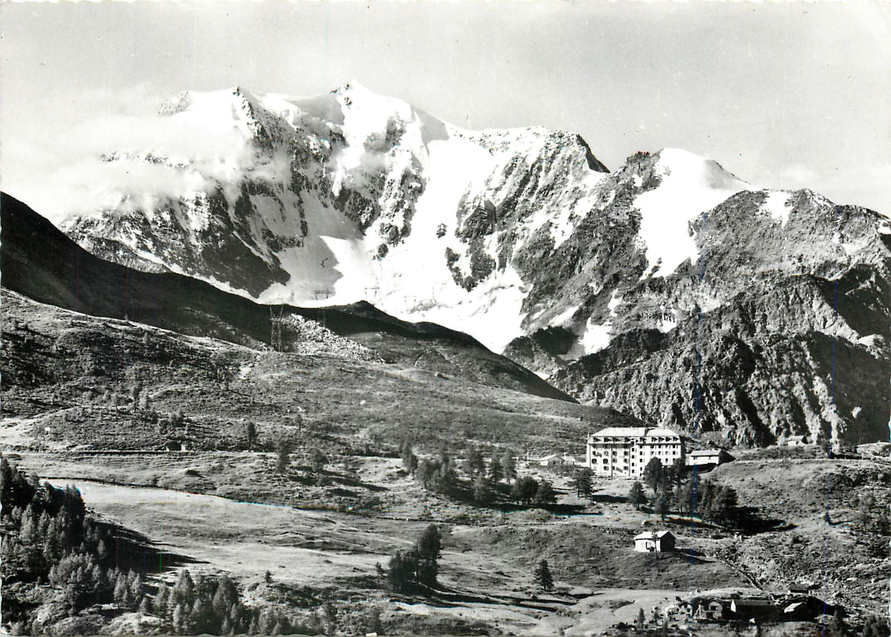 CPM Hotel Bellevue Simplon Kulm Blick gegen fletschhorn 