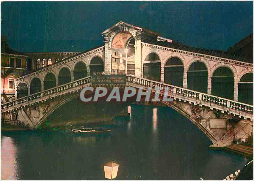 CPM Venise Ponte de Rialto La nuit 