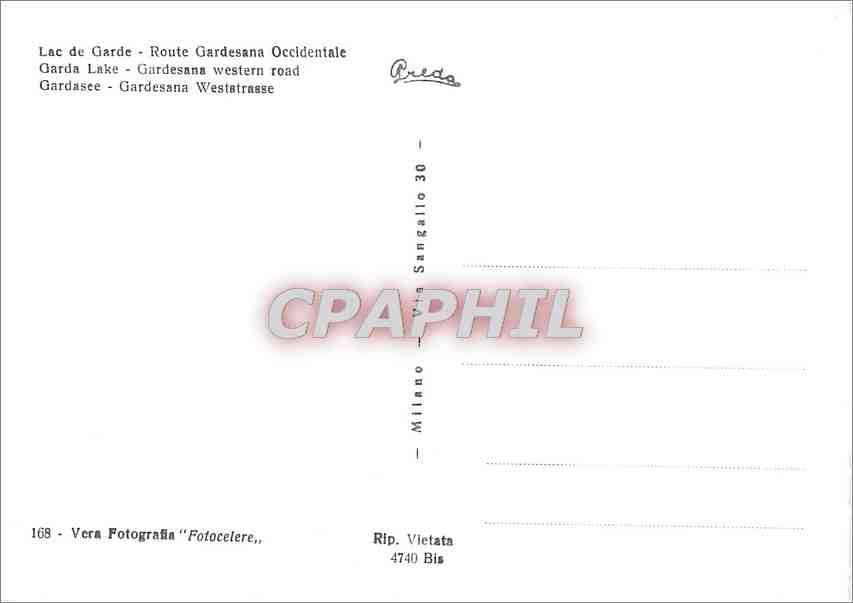 CPM Lago di Garda Strada Gardesana Occidentale  — Rückseite