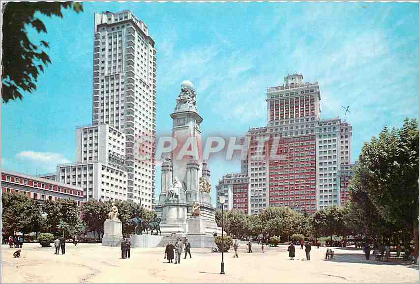 CPM Madrid Place d'Espagne Monument Cervantes 