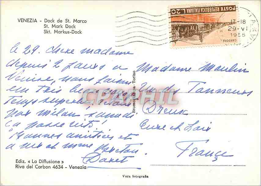 CPM Venezia Bacino de S Marco  — Rückseite