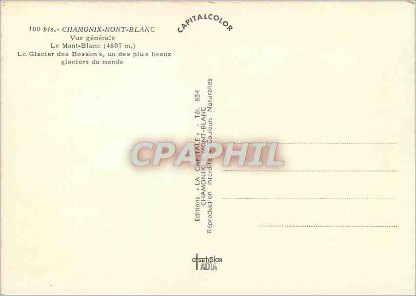 CPM Chamonix Mont Blanc  — Verso