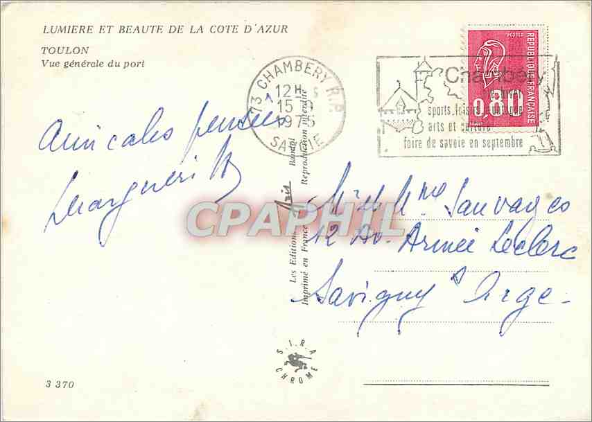 Toulon — Vue générale du port — Les Éditions Chromo — Rückseite