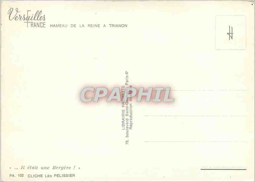 CPM Versailles Hameau de la Reine a Trianon  — Verso
