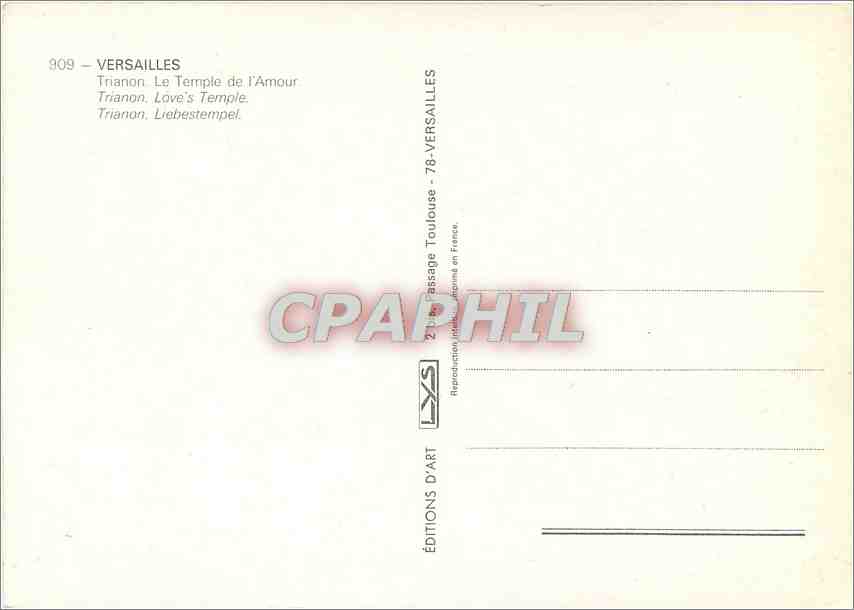CPM Versailles Trianon Le Temple de l'Amour  — Verso