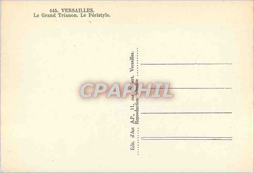 CPM Versailles Le Grand Trianon Le Peristyle  — Verso