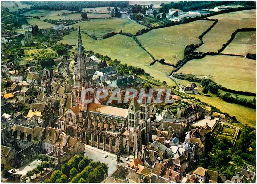 Autun — Vue aérienne sur la cathédrale Saint-Lazare (XIIe s.) — Imprimeur Combier
