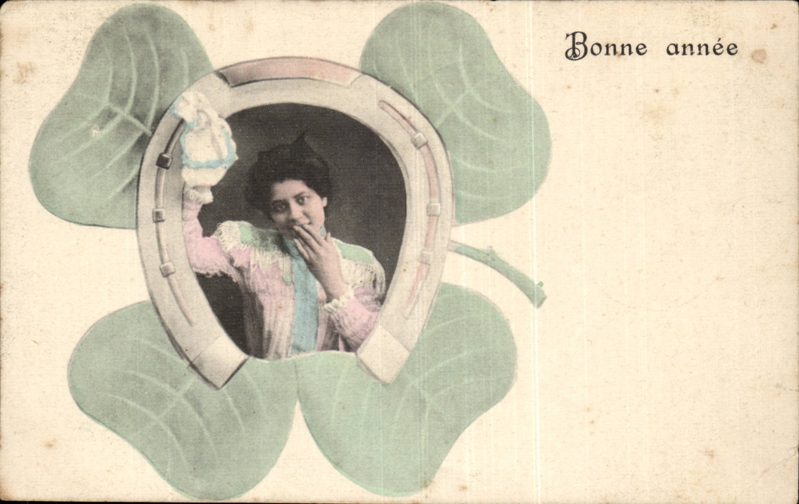 CPA Fantaisie Bonne annee Femme