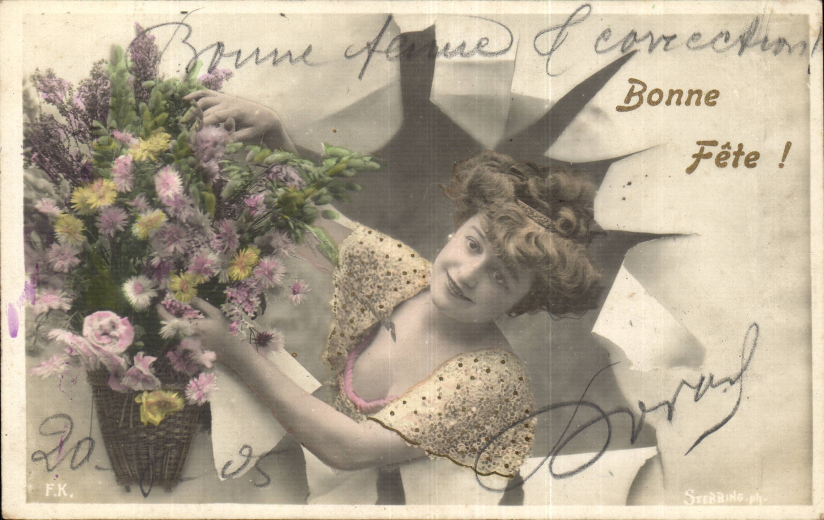 CPA Fantaisie Femme Bonne fete