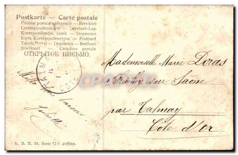 CPA Fantaisie Femme DE la Roche — Verso