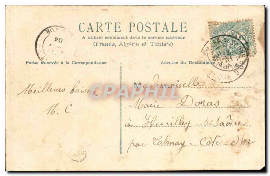 CPA Fantaisie Souvenir Affecteueux Cloches — Rückseite