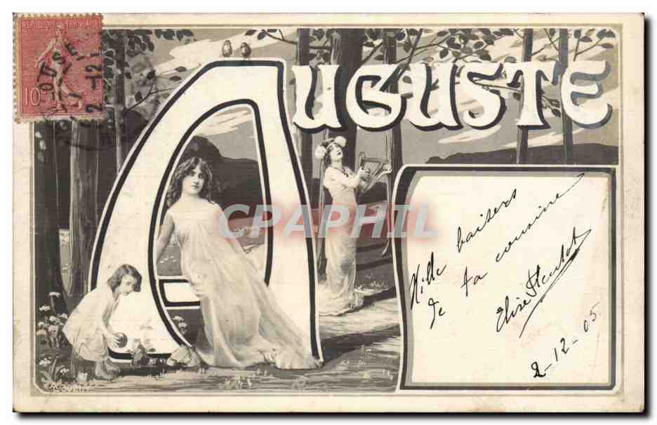 Auguste — Illustrierte Ansichtskarte — Verlag: A. S. B. (Untertitel: 'Auguste')