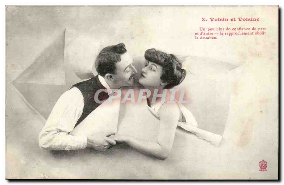 CPA Fantaisie Voisin et voisine Femme
