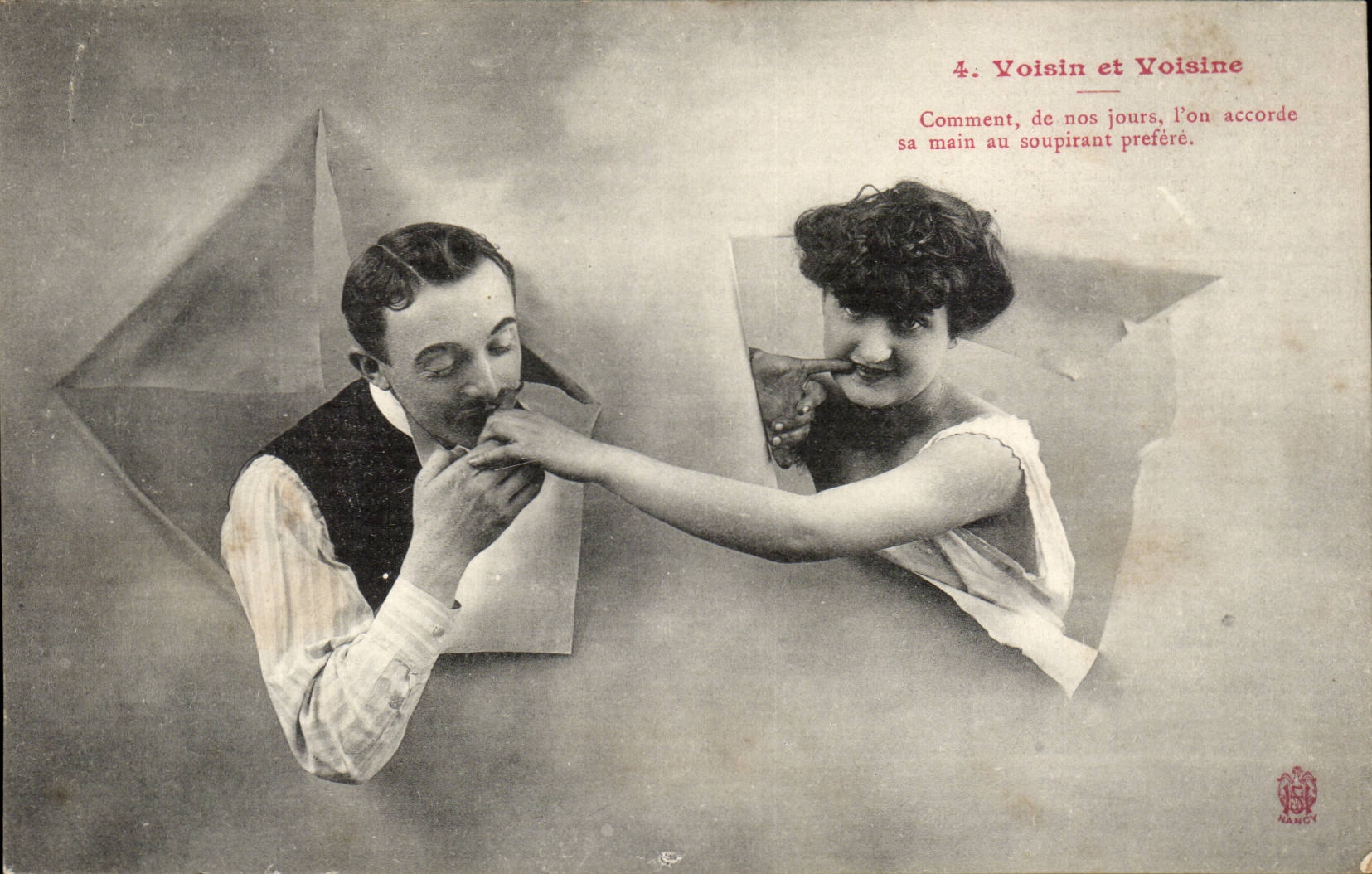 CPA Fantaisie Voisin et voisine Femme
