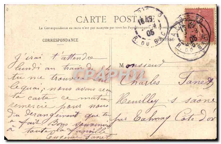 CPA Fantaisie La femme est un ange Belle mere — Verso