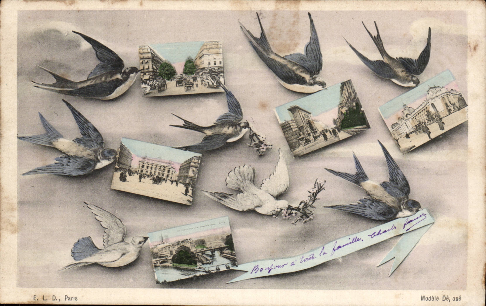CPA Fantaisie Hirondelles Paris 