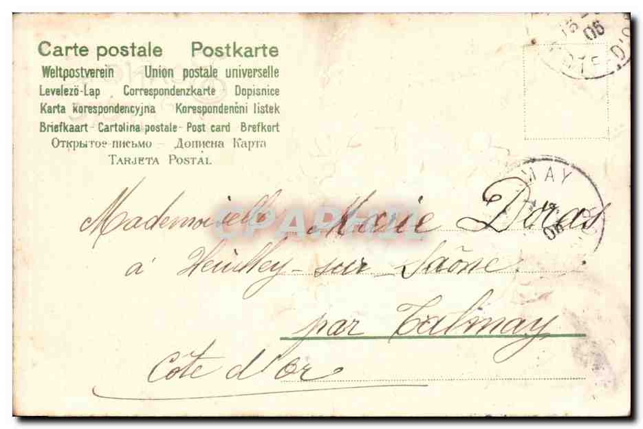 CPA Fantaisie Bonne fete Fleurs (en relief) — Verso