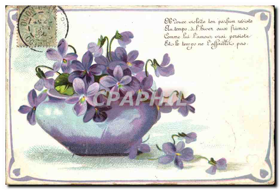 CPA Fantaisie Fleurs (en relief)