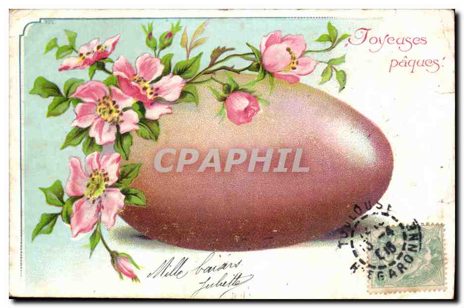 CPA Fantaisie Joyeuses Paques oeuf