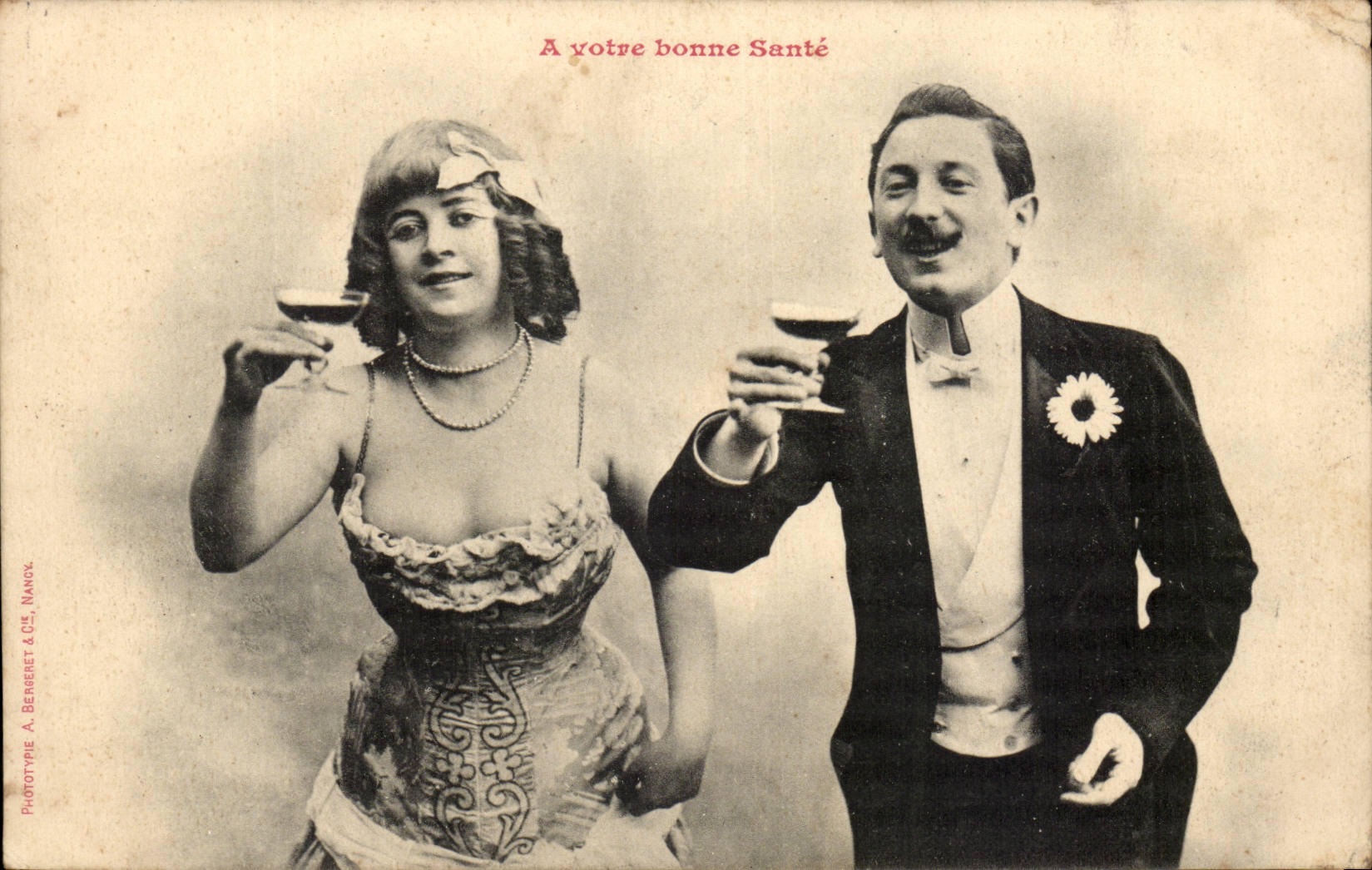 Célébration — Toast à la santé — Phototype A. Bergeret & Cie, Nancy