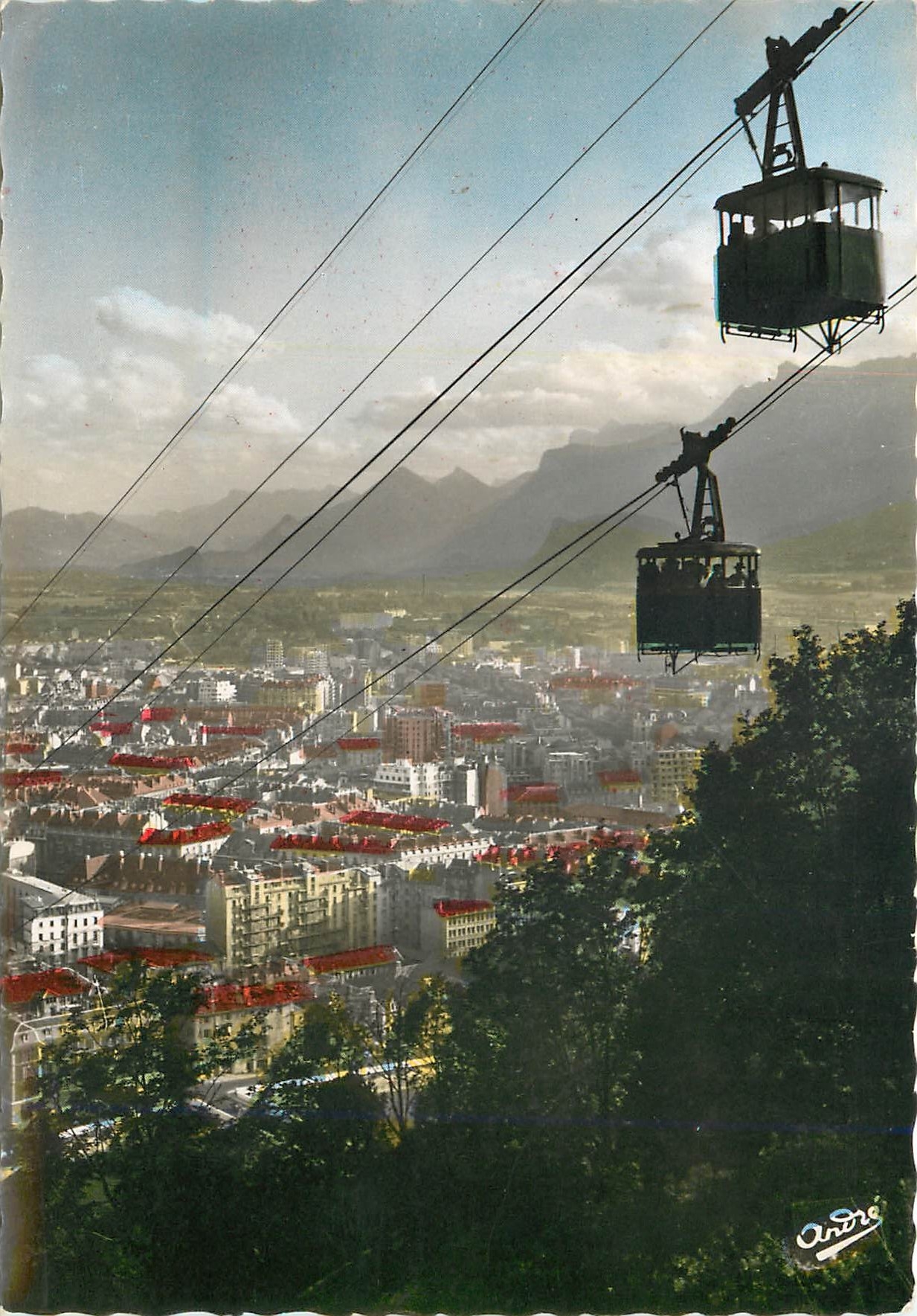Grenoble — Kreuzung der beiden Gondeln — Édition d'Art André