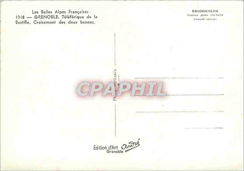 Grenoble — Kreuzung der beiden Gondeln — Édition d'Art André — Rückseite