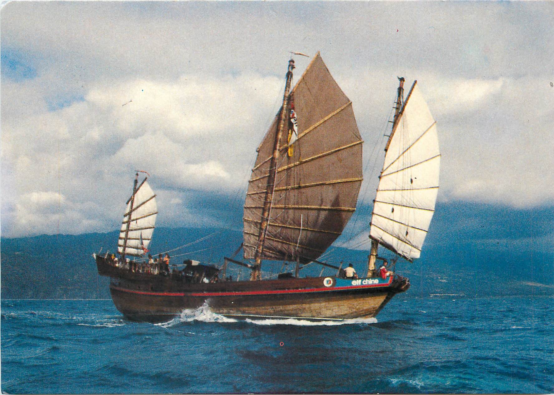 CPM Elf Chine la derniere Jonque chinoise Traditionnelle Bateau China