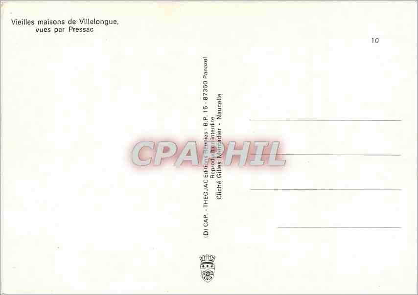 CPM Vieilles maisons de Villelongue vues par Pressac  — Verso