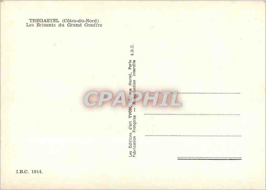 CPM Tregastel Cotes du Nord Les Brisants du Grand Gouffre  — Rückseite