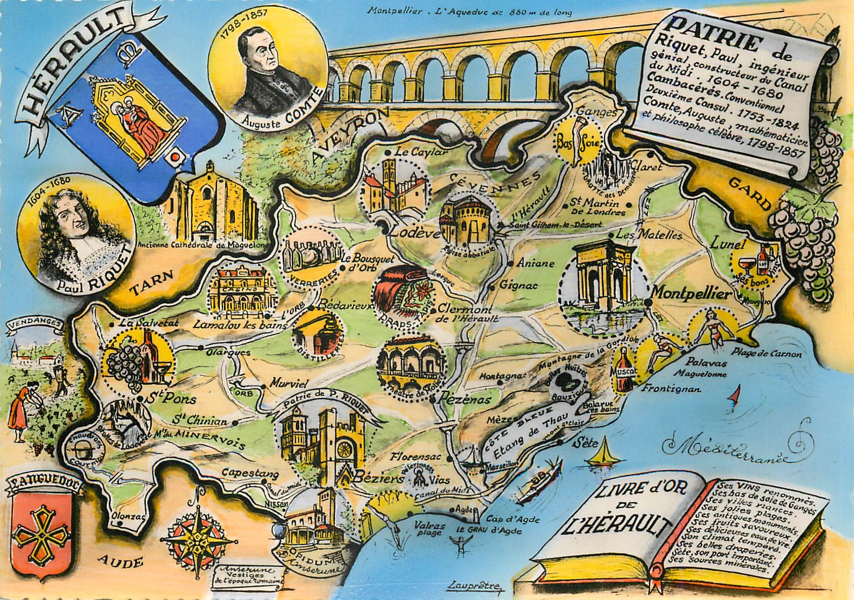 CPM Plan Departemental de l'Herault Auguste Comte Paul Riquet