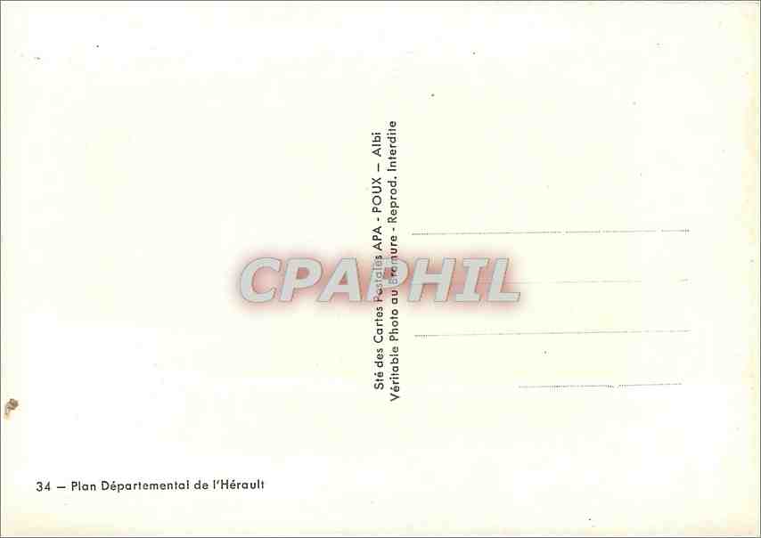 CPM Plan Departemental de l'Herault Auguste Comte Paul Riquet — Rückseite