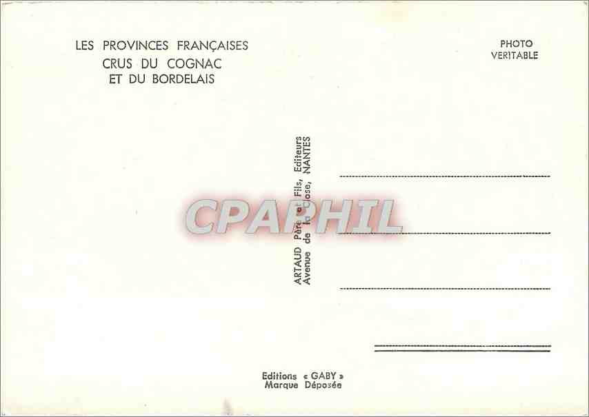 CPM Crus du Cognac et du Bordelais Lion — Rückseite