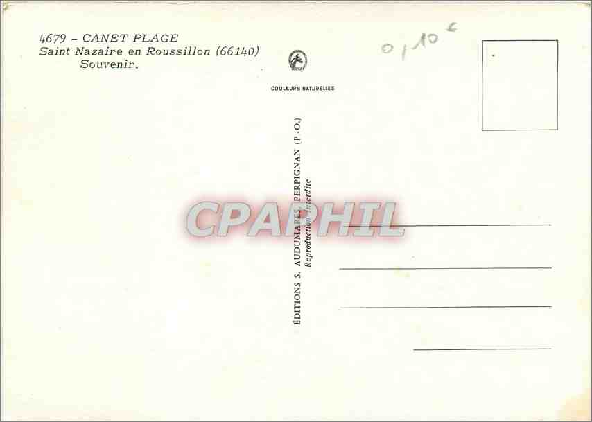 CPM Canet Plage Saint Nazaire en Roussillon Souvenir  — Rückseite