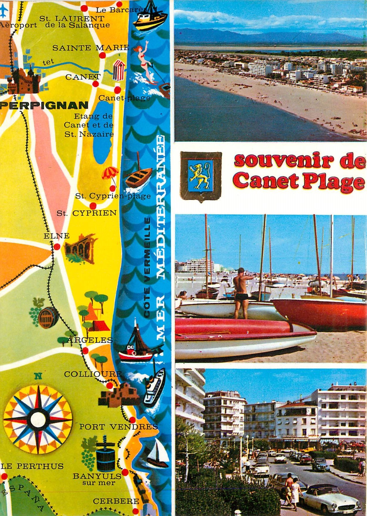 CPM Souvenir de Canet Plage Lumiere et Couleurs de la Cote Vermeille Canet Plage 