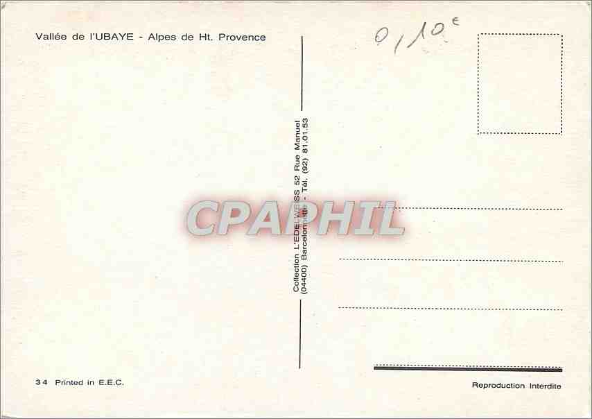 Vallée de l'UBAYE — Alpes de Haute Provence — Collection L'EDÉ, S2 Rue Marueil, (04400) Barcelonnette — Back