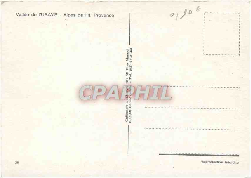 CPM Abbaye du Laverq et Grande Seolane  — Verso