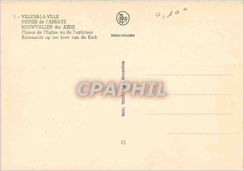 CPM Villers La Ville Ruines de l'Abbaye Bouwvallen der Abdij  — Rückseite