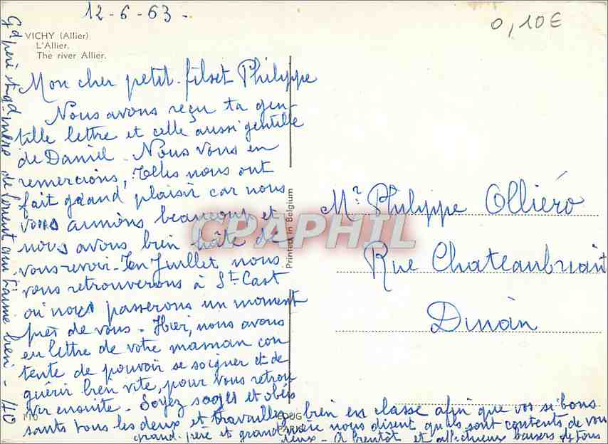 CPM Vichy Allier  — Verso