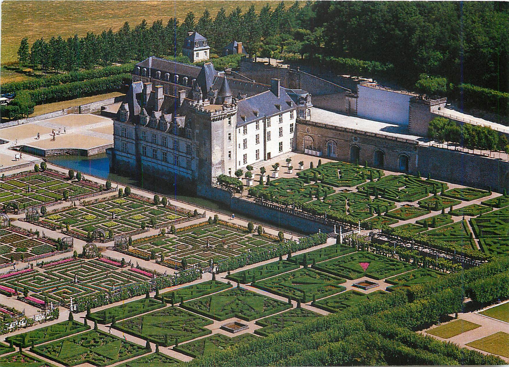 CPM Villandry Indre et Loire Le Chateau les Jardins de buis 