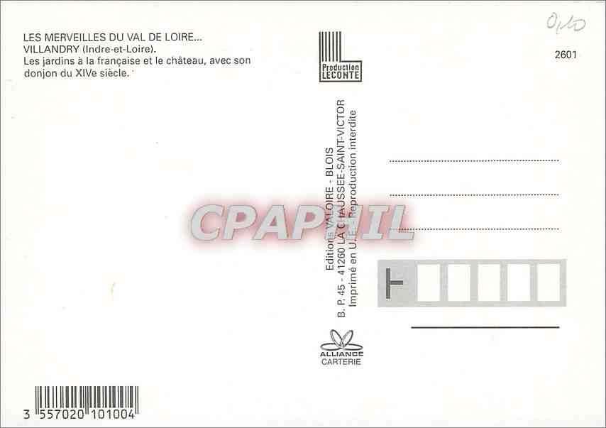 Villandry — Château et jardins à la française — Édition Valoire, n° 2601 — Reverso