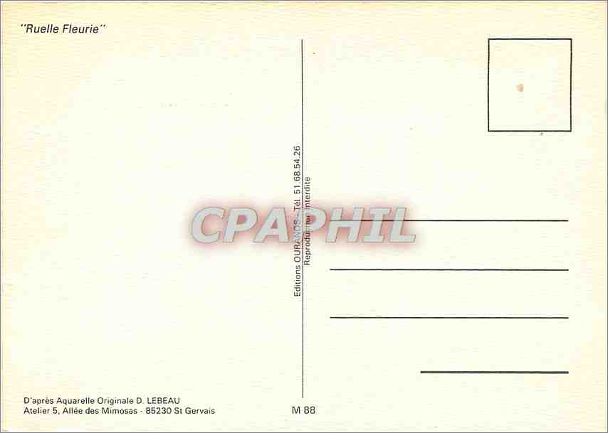 CPM D'Apres Aquarelle Originale D Lebeau  — Verso