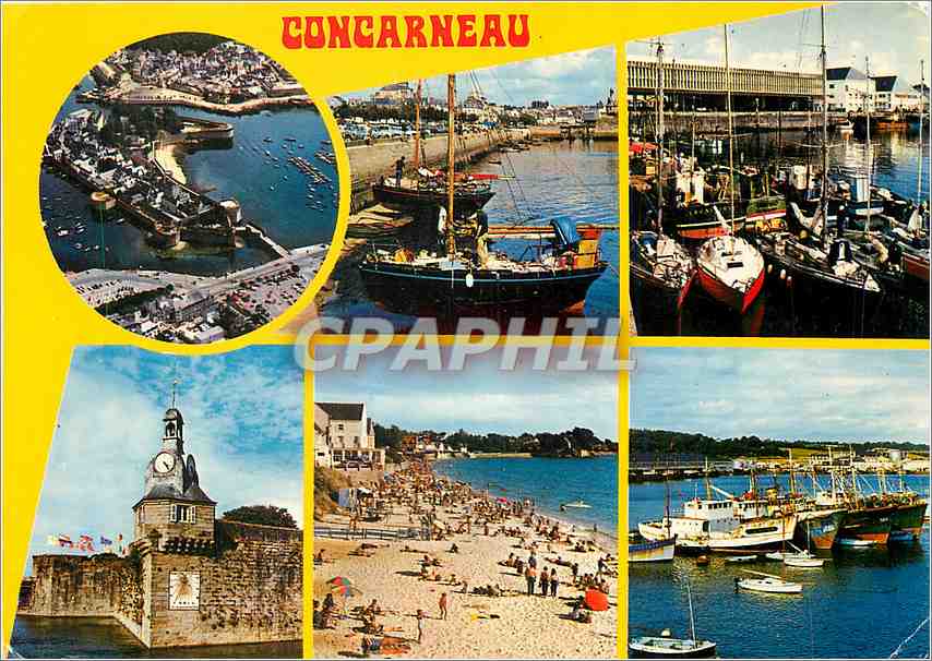 CPM Concarneau La Ville Close le port Bateaux